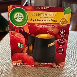 Airwick Essential Mist Starter Kit - Apple Cinnamon Medley NWT
